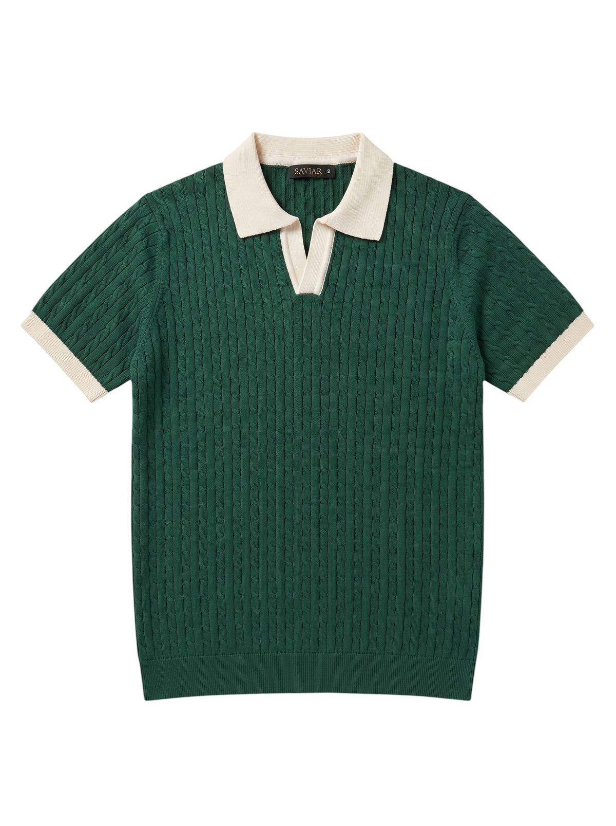The Cable Knit Contrast Polo