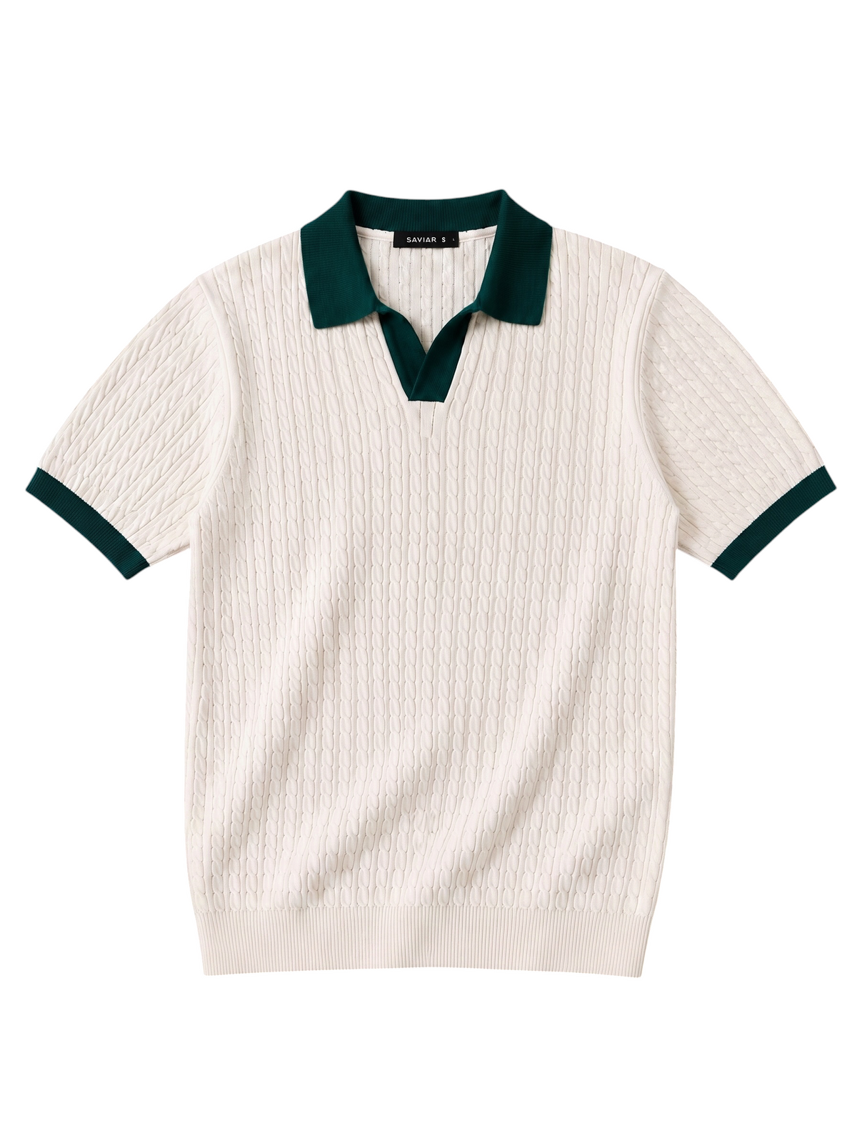 The Cable Knit Contrast Polo